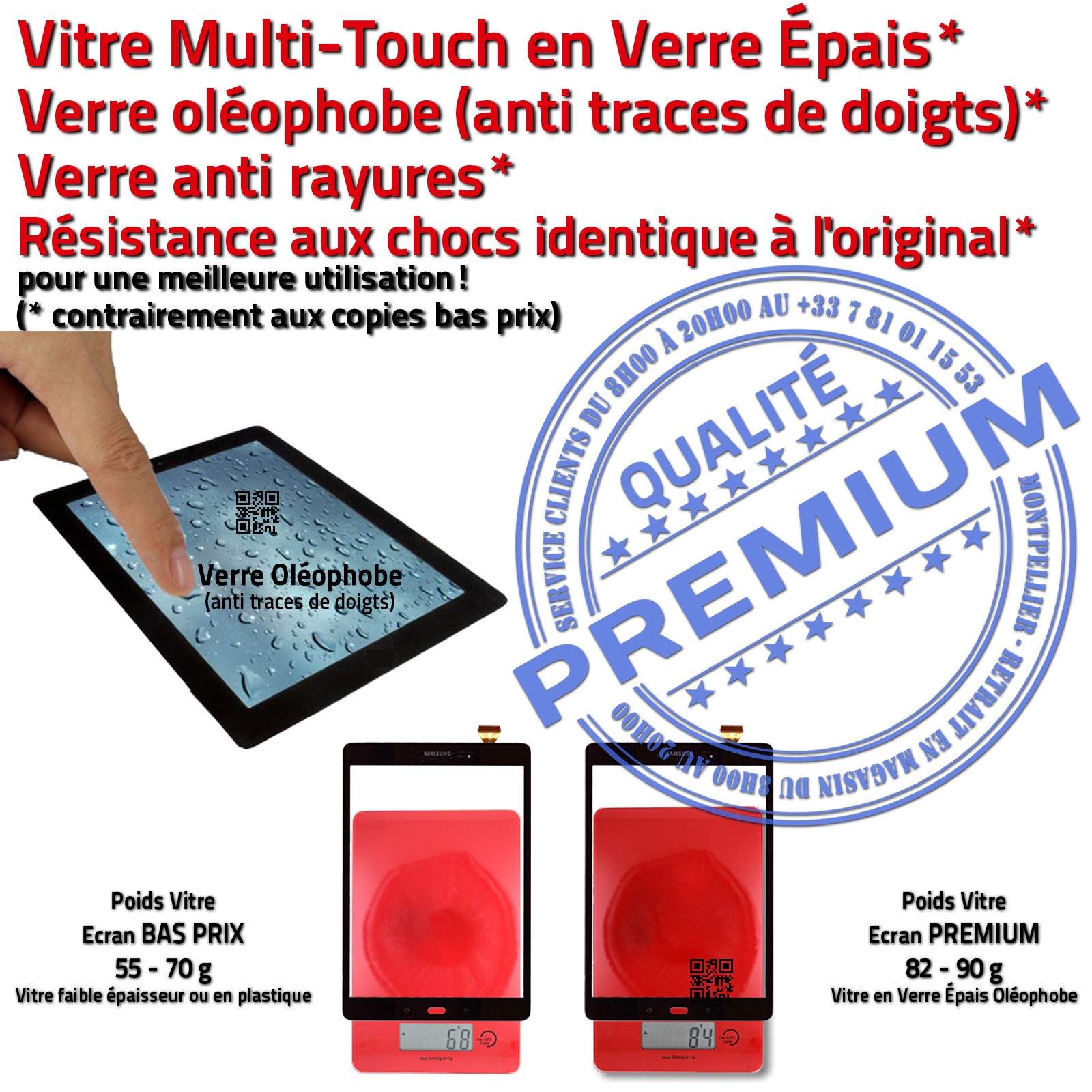 Réparation Remplacement Installation Changement Écran 9.7 inch Assemblé Complet Gris Installer Remplacer Nappe Tablette TAB A Galaxy T551 SM-551 TABA 551 SM-T551 Samsung Qualité PREMIUM Adhésif Prémonté Precollé Changer Vitre Tactile Grise Verre Assemblée