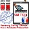 Réparation Remplacement Installa PREMIUM 9.7 Gris Assemblée Samsung Vitre T551 Ecran TAB-A Galaxy Tactile Supérieure Grise Adhésif Qualité Verre Anthracite SM