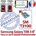 Galaxy TAB 3 SM-T3100 Blanche PREMIUM Qualité Tactile SM inch T3100 8 Blanc Verre TAB3 Supérieure Assemblée Prémonté en Vitre Ecran Samsung coller à