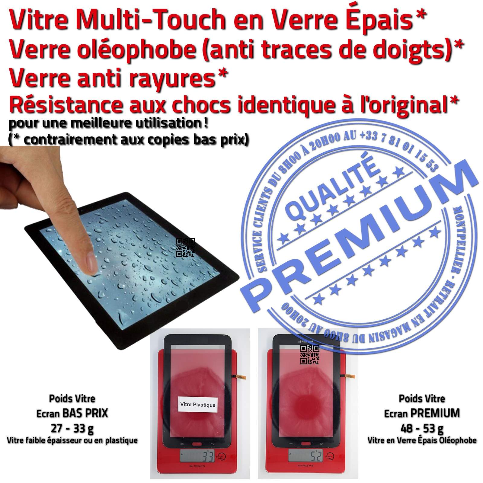 KIT Adhésif Prémonté Precollé Réparation Remplacement Changement Écran Complet Noir Installer TAB3 SM-T113 Samsung LITE Tablette TAB 3 Galaxy T113 SM-113 Qualité PREMIUM Protection Film Démontage Installation Verre Changer Vitre Tactile Assemblée Noire