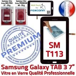 SM T113 TAB3 LITE PREMIUM Noire Adhésif Noir Qualité en LCD Samsung Vitre SM-T113 Galaxy Tab3 Prémonté Assemblée Tactile Verre Ecran Supérieure