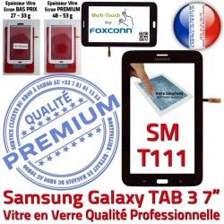 Vitre Assemblée LITE Galaxy TAB3 Tactile SM Samsung en Qualité Prémonté PREMIUM T111 Adhésif Noire Supérieure Ecran Verre Tab3 SM-T111 Noir LCD