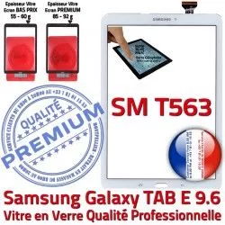 Assemblée Assemblé Tactile SM-T563 PREMIUM B Qualité Blanche 9.6 Verre Vitre SM Supérieure Blanc TAB-E Ecran Adhésif Samsung Galaxy T563