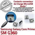 Samsung Prime SM-G360 USB Charge Connecteur Core souder Prise de Dorés Pins à Connector Micro Qualité Chargeur G360 Galaxy charge SM ORIGINAL