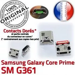 Qualité Dorés USB charge Samsung SM-G361 Connector Fiche Micro Prise Chargeur Pins MicroUSB SM Dock souder Core ORIGINAL G361 Prime à Galaxy de