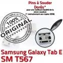 TAB E SM T567 USB Samsung Galaxy Dorés Fiche TAB-E Chargeur Connector Prise souder SM-T567 Qualité ORIGINAL charge à MicroUSB SLOT Dock Pins de