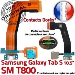 Doré S Qualité Port Nappe de USB Chargeur Connecteur Charge Galaxy Samsung TAB ORIGINAL SM-T800 Mémoire Ch Micro SD Lecteur TAB-S Prise