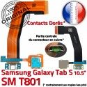 Samsung Galaxy TAB S SM-T801 Ch Qualité TAB-S Nappe de Doré Charge Connecteur Chargeur Prise Micro Lecteur ORIGINAL USB Port SD Mémoire