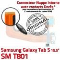 Samsung Galaxy TAB S SM-T801 Ch Prise TAB-S Doré Nappe Connecteur Chargeur Lecteur Charge Qualité Micro ORIGINAL USB Mémoire de SD Port