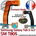 Samsung Galaxy TAB S SM-T805 Ch Nappe Port Micro Doré de USB Mémoire Connecteur Chargeur Prise Charge ORIGINAL TAB-S SD Lecteur Qualité