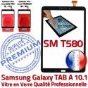 Tablette TAB A Galaxy T580 SM-T580 Samsung Noire Résistante Qualité Ecran Chocs en inch Noir TAB-A Verre aux 10.1 Vitre Supérieure Tactile PREMIUM