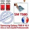 Galaxy Samsung TAB A SM-T580 B Qualité 10.1 Supérieure en Blanche Chocs Résistante Blanc Ecran Verre TAB-A Vitre in aux Tactile PREMIUM