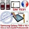Galaxy SM-T531 Tab4 Blanche Adhésif Samsung Vitre Complète Écran Blanc Complet PREMIUM Qualité Tactile Verre Prémonté Supérieure TAB4