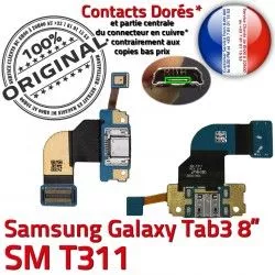 Chargeur Galaxy ORIGINAL Qualité Nappe Contacts TAB3 Charge TAB Réparation OFFICIELLE Connecteur Dorés SM-T311 3 de Ch MicroUSB Samsung