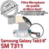 Samsung Galaxy TAB 3 SM-T311 Ch OFFICIELLE TAB3 ORIGINAL Réparation de Chargeur Dorés Charge Contacts Qualité Connecteur MicroUSB Nappe
