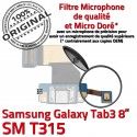 SM-T315 Micro USB TAB3 Charge T315 3 OFFICIELLE de ORIGINAL Connecteur SM Qualité Dorés Galaxy Nappe Samsung MicroUSB TAB Chargeur Réparation Contacts