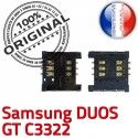 Samsung Duos GT c3322 S SLOT Prise SIM Reader Contacts à Connecteur souder Connector Carte Dorés ORIGINAL OR Lecteur Card Pins