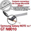 Samsung Galaxy NOTE GT-N8010 Ch Nappe OFFICIELLE de ORIGINAL Connecteur Chargeur Contacts MicroUSB Dorés Charge Réparation Qualité