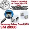 Samsung Galaxy NEO GT-i9060 USB Qualité à MicroUSB Prise Dorés Grand SLOT Dock charge ORIGINAL Chargeur Fiche Connector Pins souder