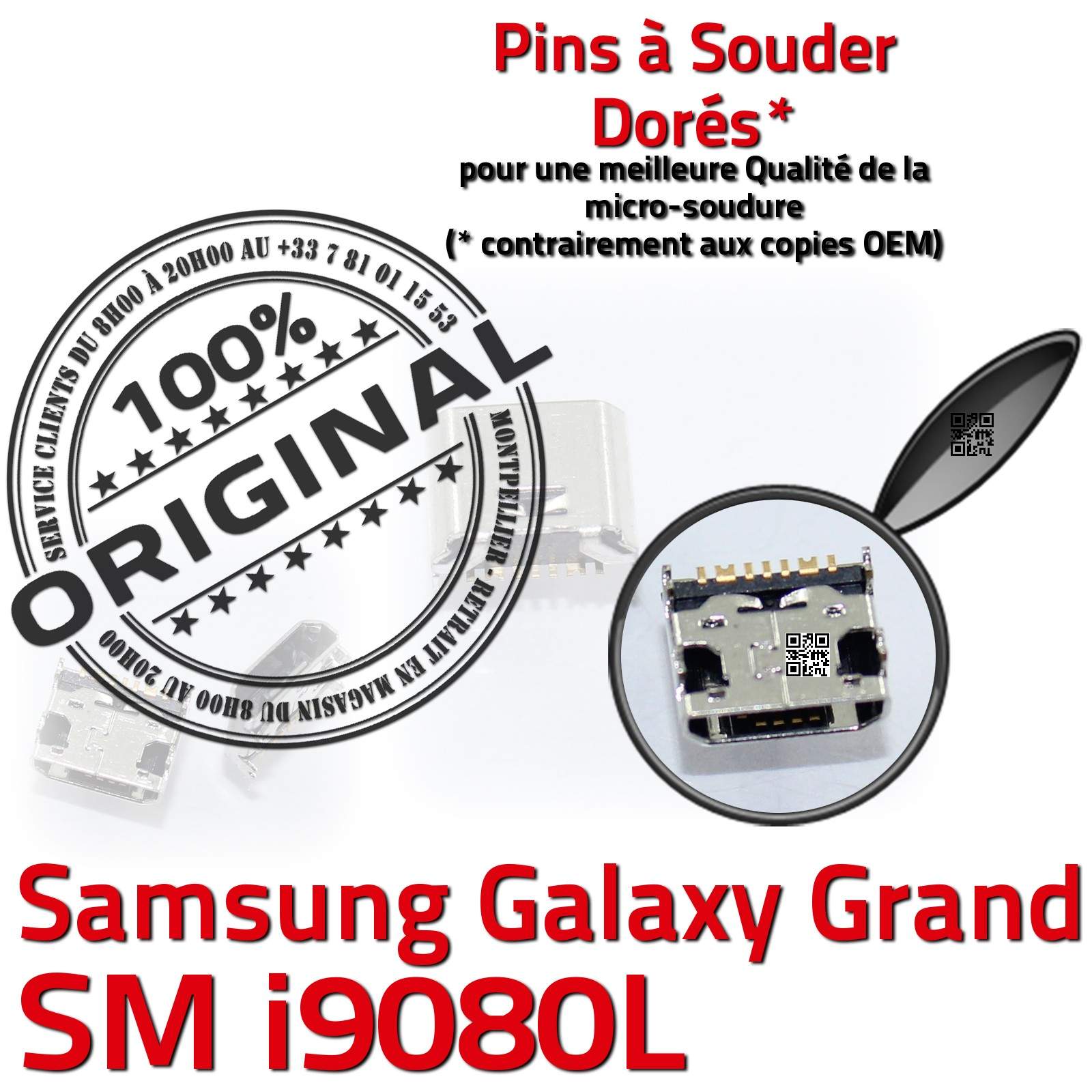 ORIGINAL Samsung Galaxy Grand GT i9080L Connecteur charge Micro USB Prise