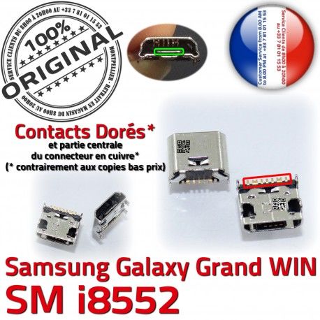 Samsung Galaxy Win GT-i8552 USB Prise Chargeur ORIGINAL de souder à Fiche SLOT charge Pins MicroUSB Dorés Dock Connector Qualité