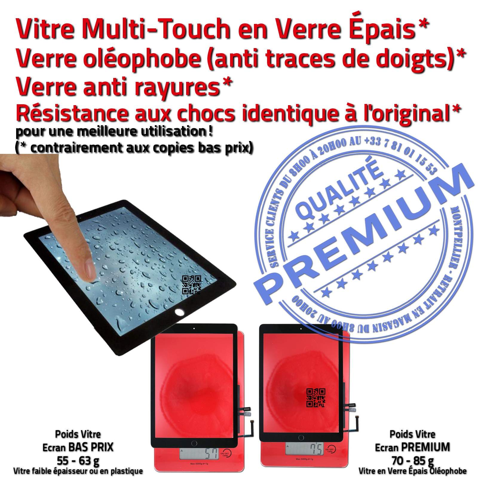 Ecran complet pour IPAD 6 A1954/A1893 taille 9.7 Ecran LCD + vitre tactile  Téléphone portable - Accessoires Tablette - Achat & prix