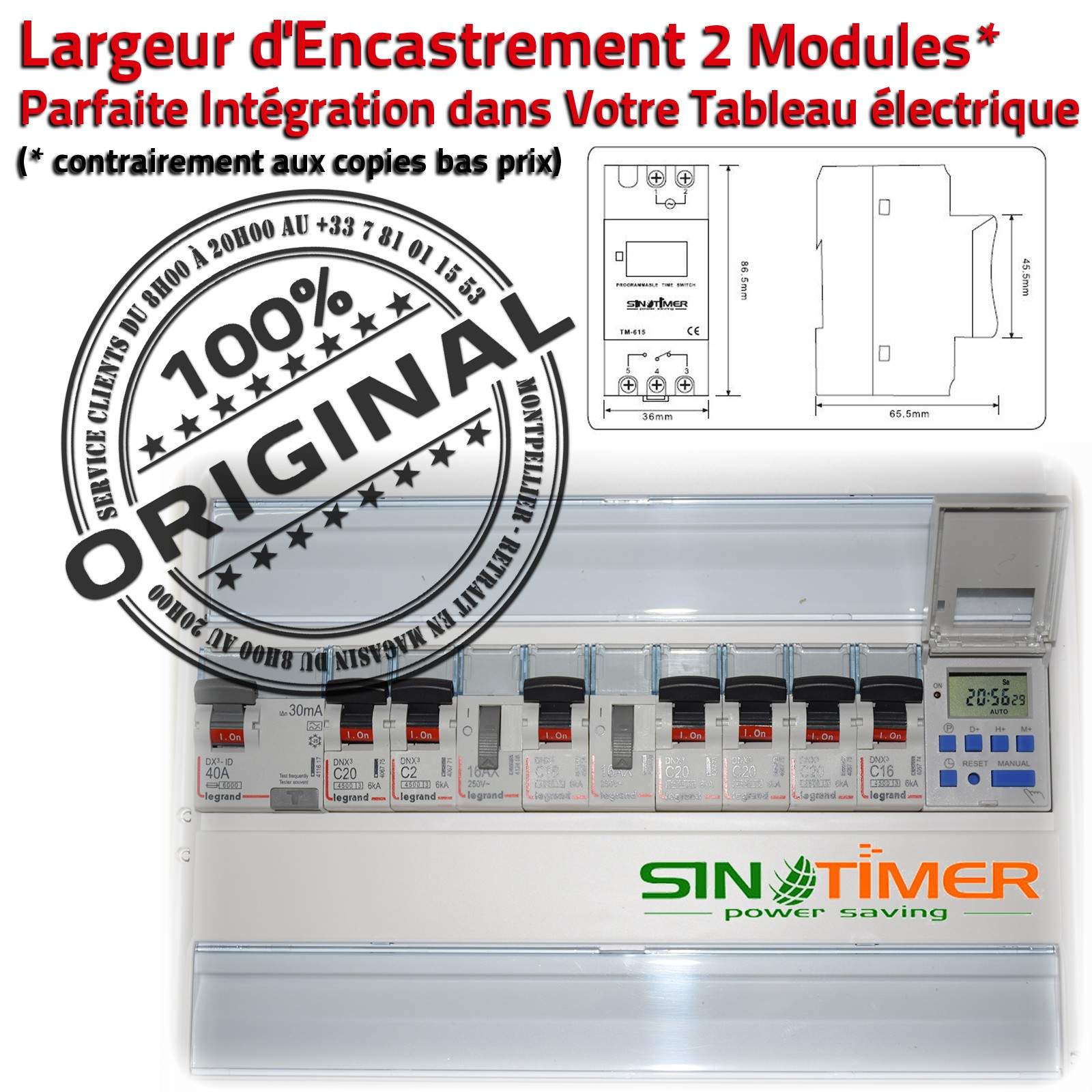 Commande Automatique Jour-Nuit Heure Creuses Pompe Électrovanne Rail DIN 16A 4kW