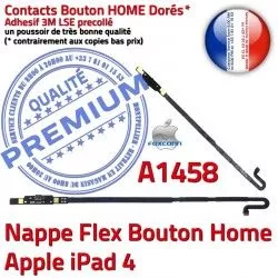 Réparation Châssis Tablette Flex iPad4 iPad Autocollant Adhésif 4 Remplacement A1458 Poussoir Apple Home Accueil Qualité Bouton Nappe