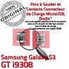 Samsung Galaxy S3 GT i9308 C Micro charge Chargeur Prise ORIGINAL Connecteur Dock Pins Connector souder Flex de USB Dorés à
