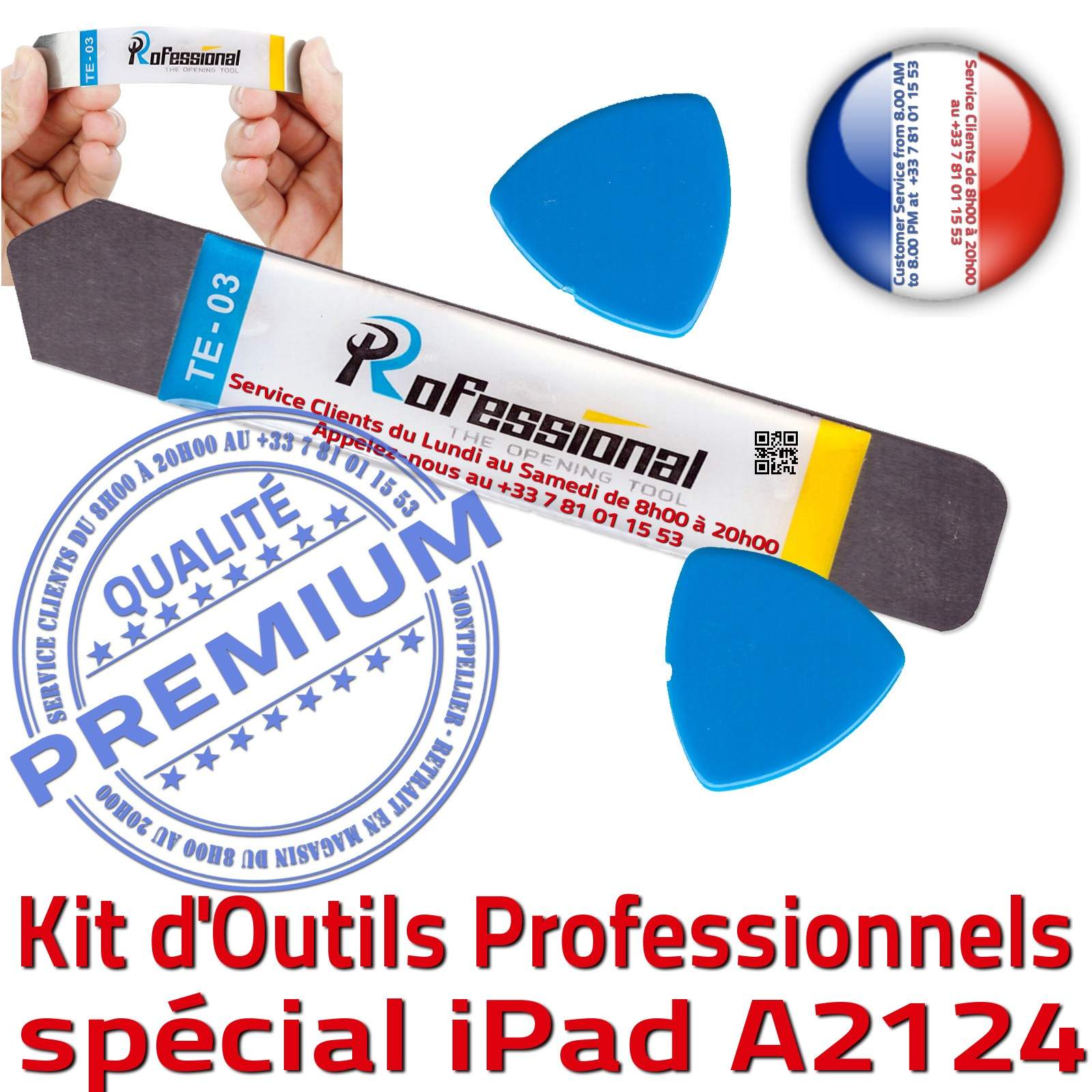 KIT Outils Qualité Professionnelle Réparation Vitre Tactile iPad A2124 iLAME Démontage Remplacement Ecran Compatible PRO