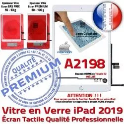 Monté Blanc Verre Ecran Vitre 2019 Tactile Adhésif Oléophobe HOME iPad Qualité Nappe Tablette A2198 Fixation Réparation Caméra