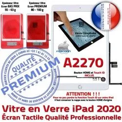 Vitre Blanc Caméra 2020 Réparation Nappe Tactile Adhésif iPad HOME A2270 Fixation Oléophobe Ecran Qualité Verre Monté Tablette