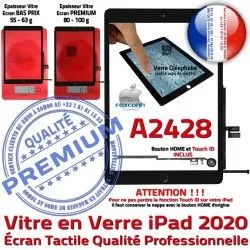 Monté HOME Oléophobe Tablette Tactile iPad Noir Adhésif IC Réparation 2020 Qualité Verre Nappe Ecran Vitre Fixation Caméra A2428