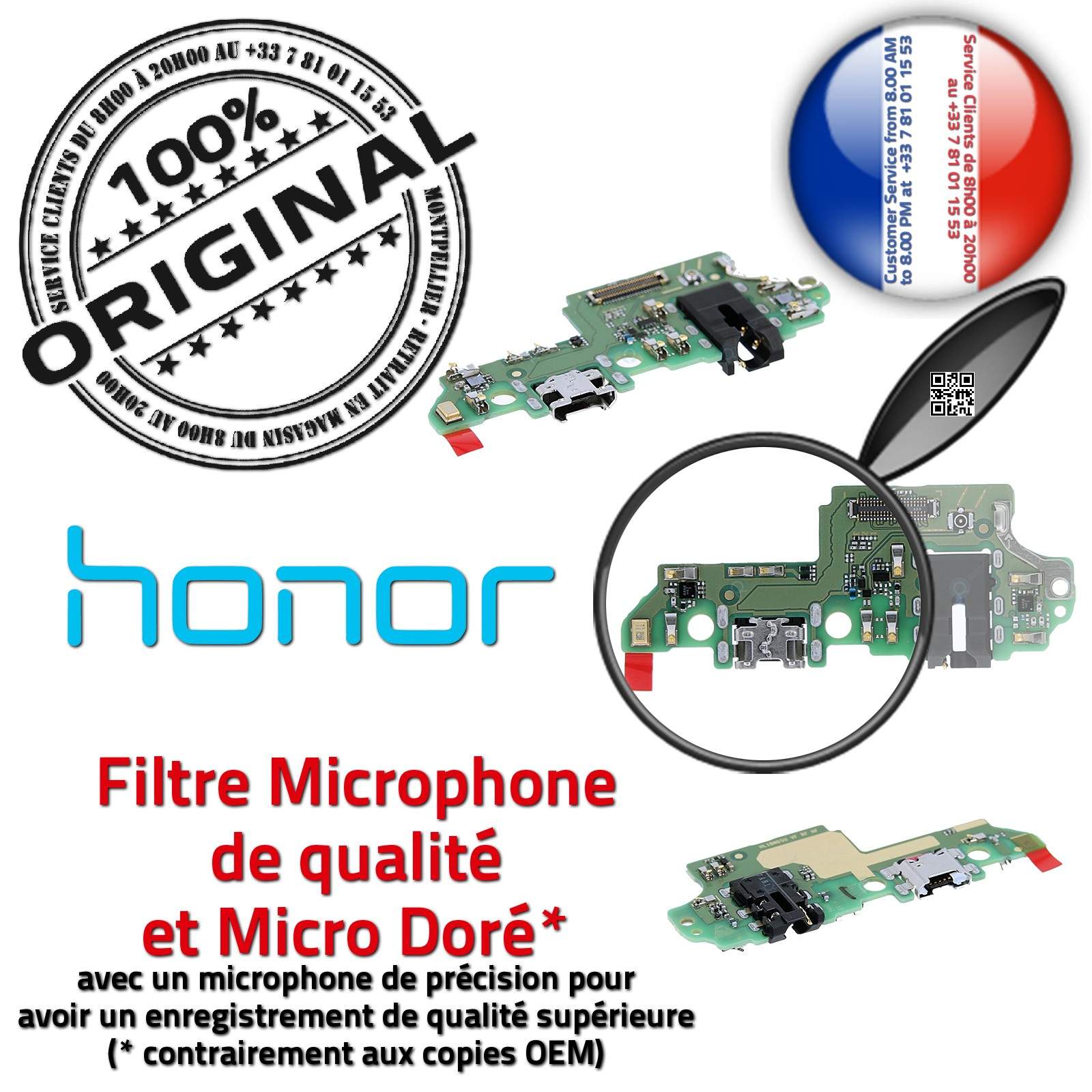 Honor 7X Prise Alimentation Chargeur PORT de Charge ORIGINAL Nappe Câble USB C