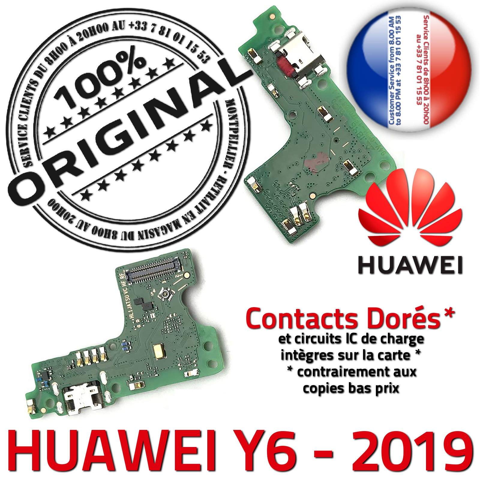 Téléphone Huawei Honor 8X ORIGINAL Connecteur Antenne SMA Nappe Chargeur  USB