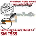 Samsung TAB A SM-T555 Galaxy C Qualité Contacts USB OFFICIELLE Réparation ORIGINAL Charge Micro Connecteur de Doré T555 SM Chargeur Nappe