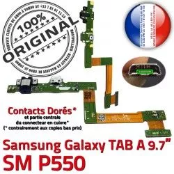 ORIGINAL Doré Connecteur TAB Nappe Qualité P550 USB Charge de Micro Réparation SM-P550 Samsung Galaxy Contacts C OFFICIELLE Chargeur A SM