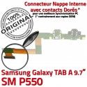 Samsung Galaxy TAB A SM-P550 C Chargeur ORIGINAL OFFICIELLE de Doré Réparation Qualité P550 Connecteur SM MicroUSB Charge Contact Nappe