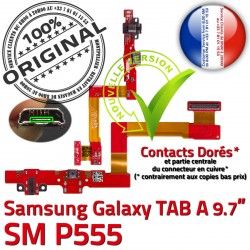 Chargeur USB Contact P555 Charge TAB Réparation Micro Galaxy Doré MicroUSB OFFICIELLE Samsung ORIGINAL SM-P555 Nappe de Qualité A Connecteur SM