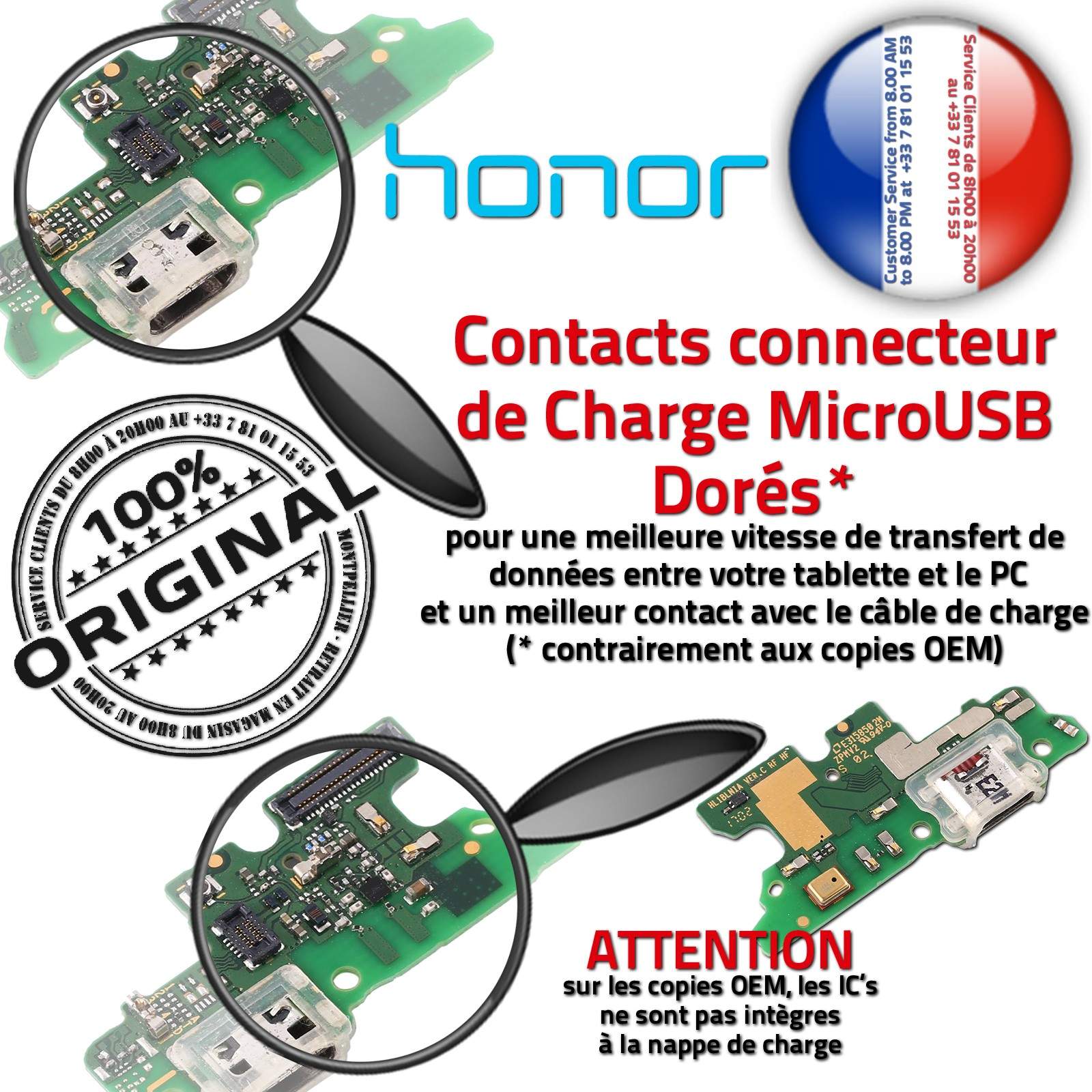 Réseau Antenne SMA JACK Téléphone AUDIO Type-C Réparation Chargeur Micro USB C Origine Sonde Température Filtre Haut-Parleur Connecteur de Charge Rapide ORIGINAL Changer Câble Prise Alimentation PORT Nappe Qualité Microphone Remplacement Écouteur Honor 6X