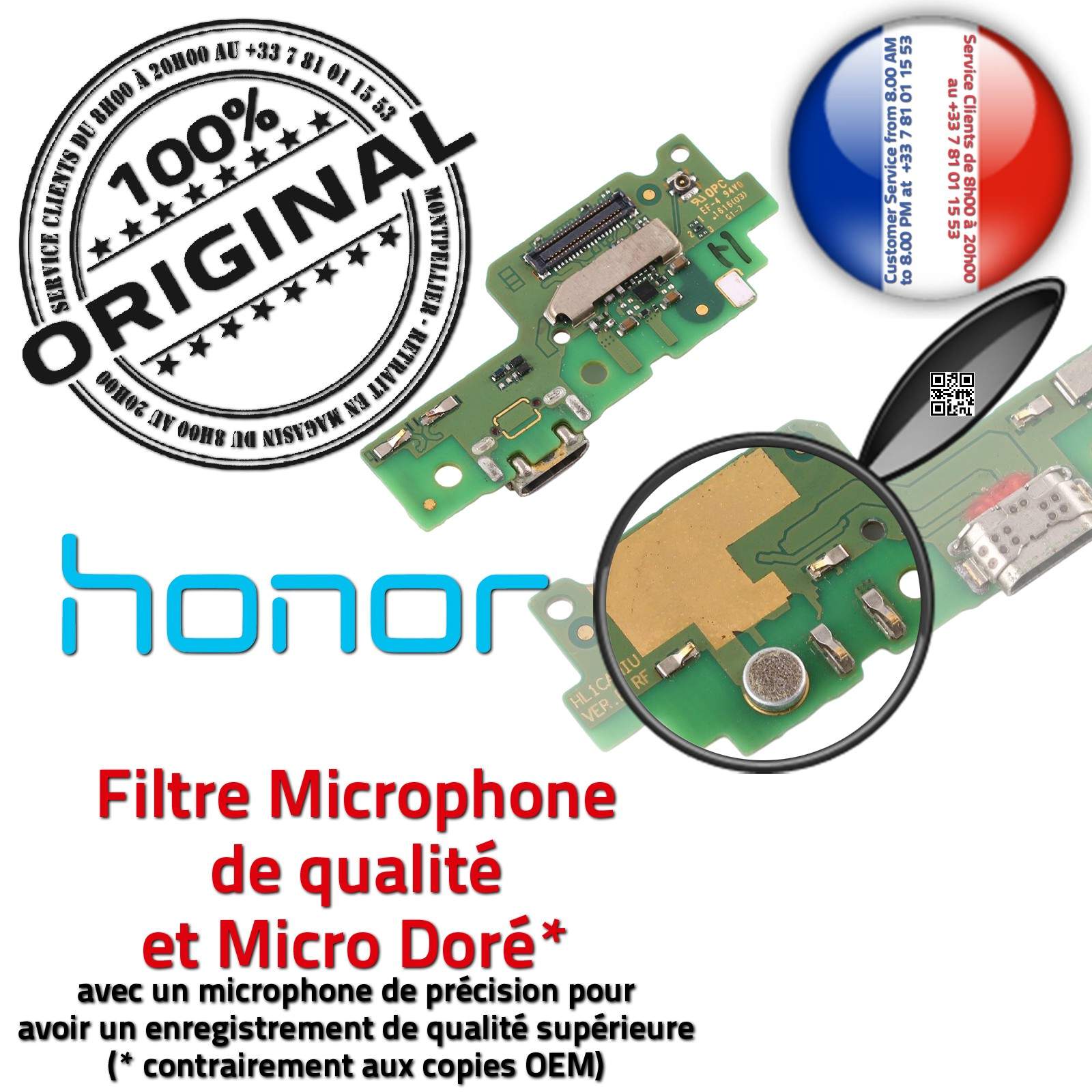 OnlyTech - Nappe Circuit du Connecteur de Charge Dock USB, de la Prise OnlyTech - Nappe Circuit du Connecteur de Charge Dock USB, de la Prise