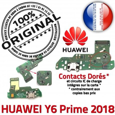 Huawei Y6 Prime 2018 Branchement USB Micro Qualité ORIGINAL Prise Nappe PORT OFFICIELLE Charge Chargeur Câble Antenne Microphone