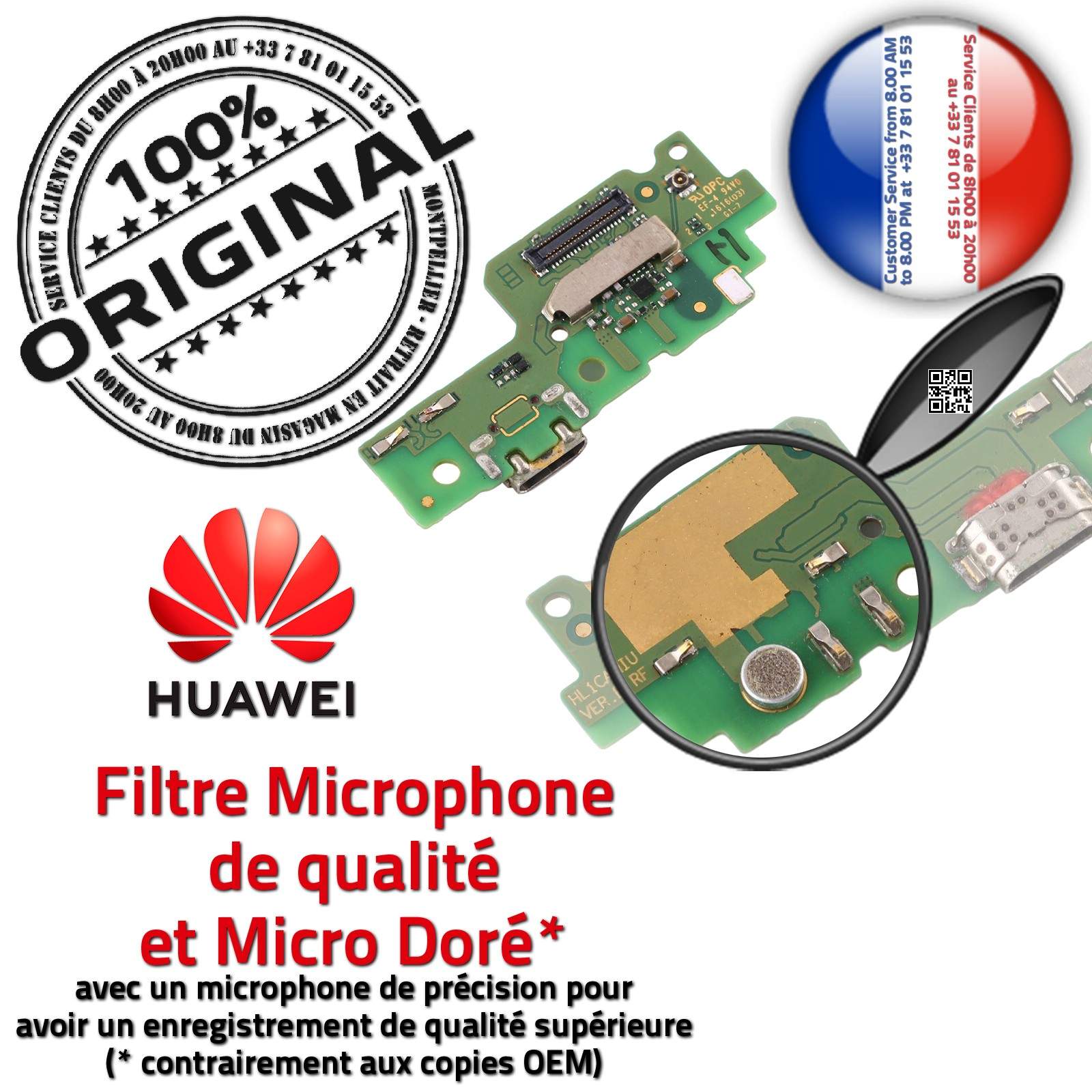 Huawei Y6-2 Charge Rapide Connecteur Micro USB ORIGINAL Prise Câble Chargeur