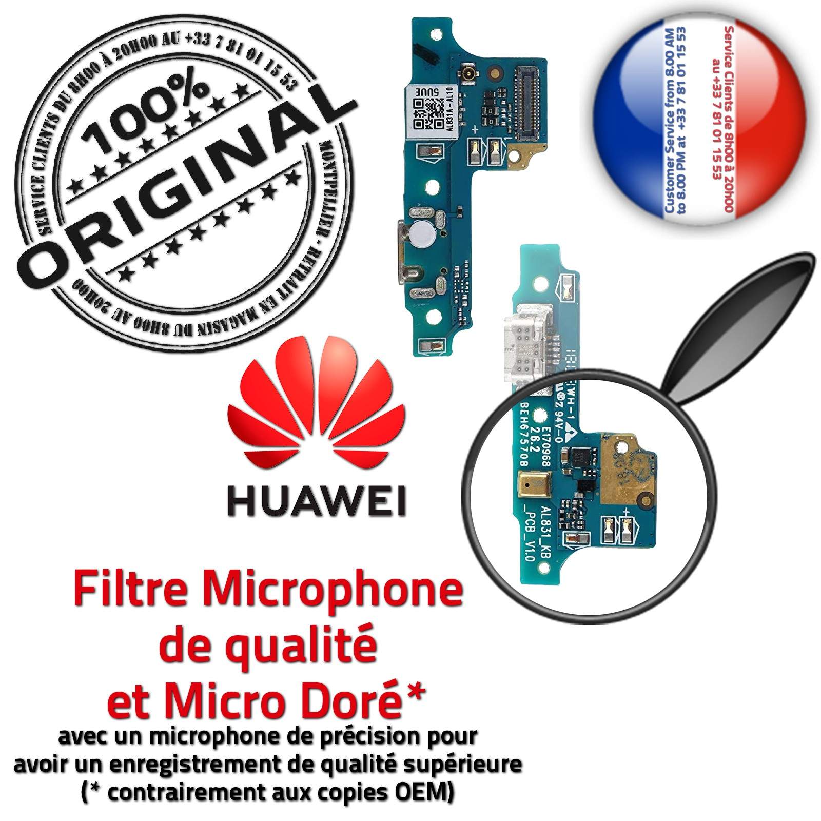 Huawei Y6 2017 Connecteur de Charge ORIGINAL Téléphone Honor USB Nappe Chargeur