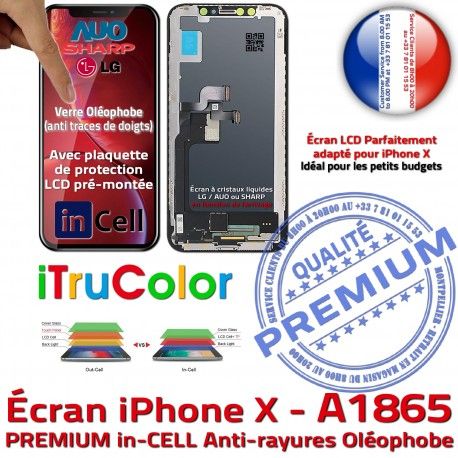 LCD Qualité inCELL iPhone A1865 Remplacement X PREMIUM Vitre Touch Liquides in SmartPhone Écran In-CELL HDR Oléophobe 5,8 Retina Cristaux Super