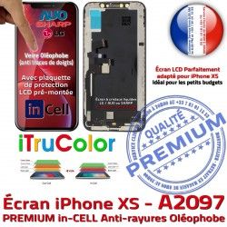 A2097 Tone Tactile Cristaux HD XS Affichage Apple iPhone Retina Super inCELL True PREMIUM Liquides pouces 5,8 Vitre SmartPhone