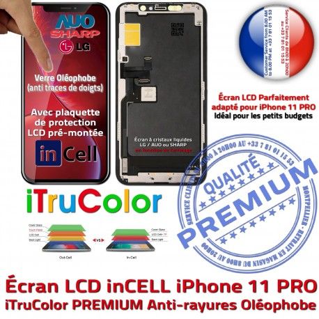 Ecran Assemblé iPhone 11 PRO Réparation Écran SmartPhone Retina Complet LCD Tactile True Verre 5,8 PREMIUM inCELL in Tone Affichage Qualité