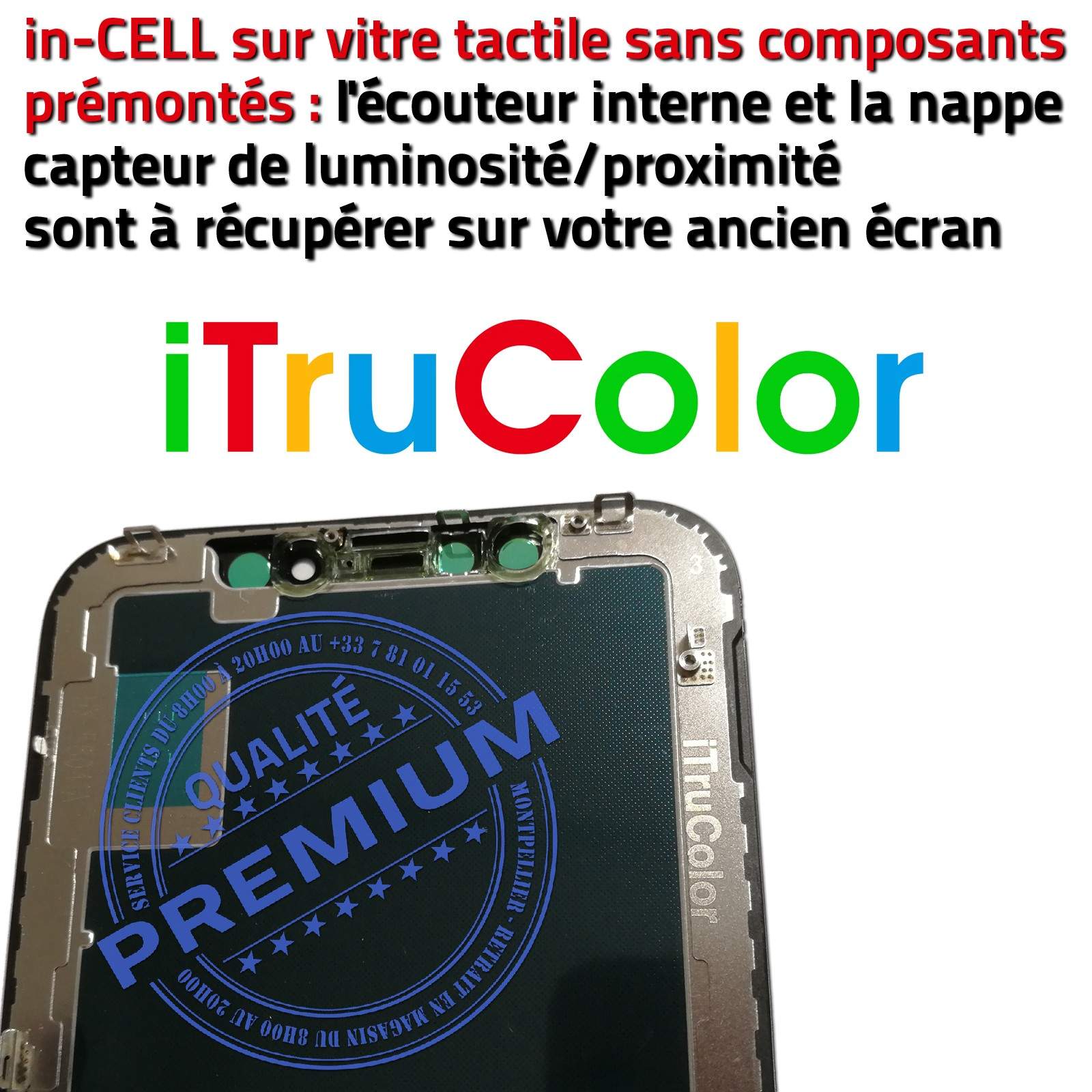 LG AUO Sharp Remplacement Changer Écran Complet Assemblé In-CELL LCD Noir A2161 A2218 A2220 Qualité PREMIUM Touch HD Anti-rayures Réparation Verre Tactile iPhone 11 PRO MAX inCELL sur Châssis Apple SmartPhone Affichage True Tone Vitre Retina 6.5 inch