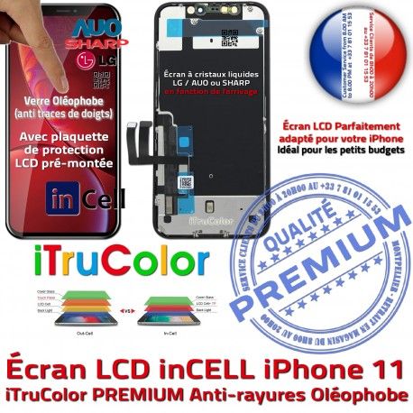 inCELL Apple iPhone 11 Liquides Touch Oléophobe SmartPhone Verre 3D Écran Multi-Touch Cristaux Remplacement HDR LCD PREMIUM