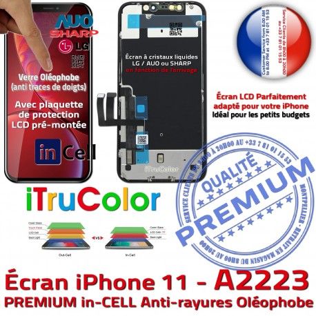 Ecran in-CELL iPhone 11 A2223 Liquides LCD PREMIUM Touch inCELL Écran Remplacement Cristaux Apple SmartPhone iTrueColor Multi-Touch Verre